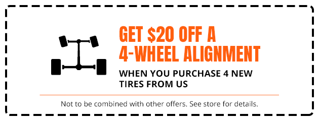 Get $20 off a 4-wheel alignment